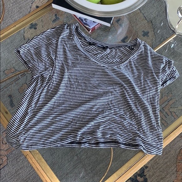 Brandy Melville black and white crop top tee - Picture 3 of 7